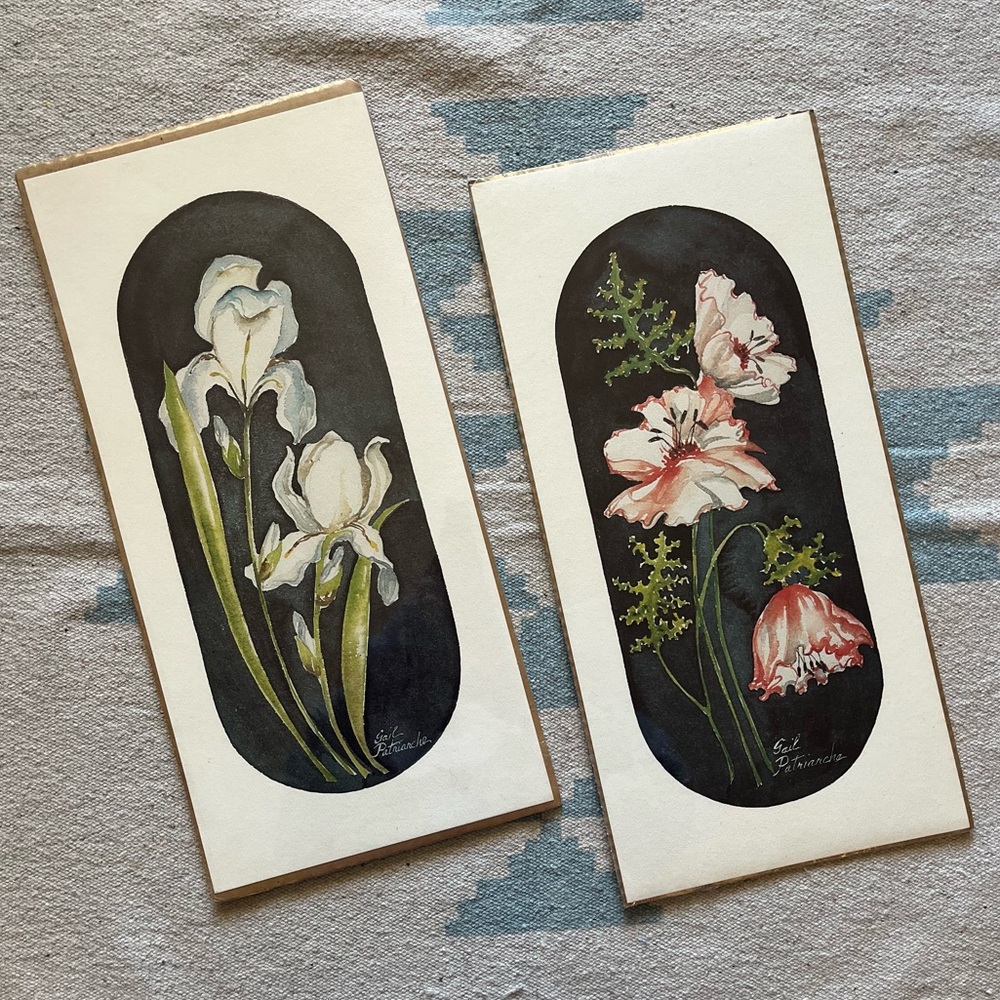 Pair Fine Art Prints Gail Patriarche Nova Scotia Watercolour Flowers Original